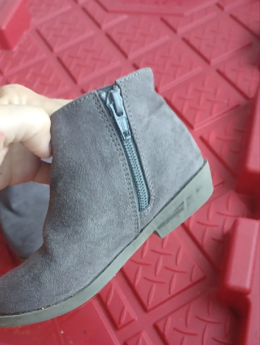 GIRL Suede Tassel Ankle Boots in Taupe
